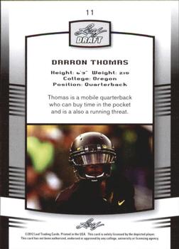 2012 Leaf Draft - Gold #11 Darron Thomas Back