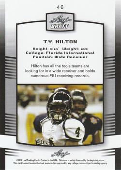 2012 Leaf Draft - Gold #46 T.Y. Hilton Back