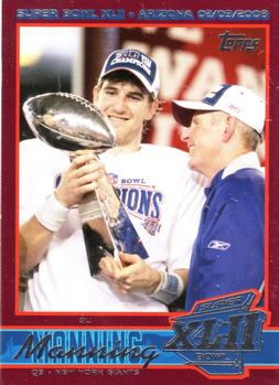 2008 Topps New York Giants Super Bowl XLII Champions #1 Eli Manning Front