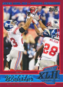2008 Topps New York Giants Super Bowl XLII Champions #19 Corey Webster Front