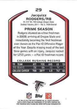2011 Topps Prime - Gold #29 Jacquizz Rodgers Back