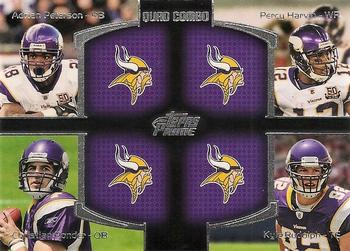 2011 Topps Prime - Quad Combo #QC-PHPR Adrian Peterson / Percy Harvin / Christian Ponder / Kyle Rudolph Front
