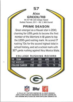 2011 Topps Prime - Red #57 Alex Green Back