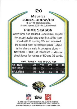 2011 Topps Prime - Retail #120 Maurice Jones-Drew Back
