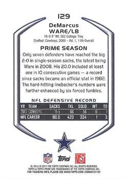 2011 Topps Prime - Retail #129 DeMarcus Ware Back