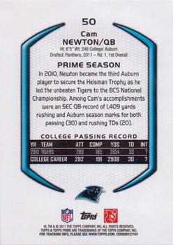2011 Topps Prime - Retail #50 Cam Newton Back
