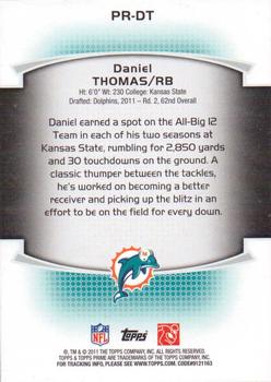 2011 Topps Prime - Rookie #PR-DT Daniel Thomas Back