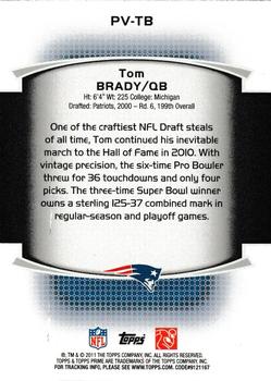 2011 Topps Prime - Veteran Gold #PV-TB Tom Brady Back