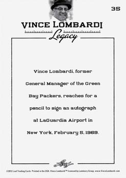 2012 Leaf Vince Lombardi Legacy #35 Vince Lombardi Back