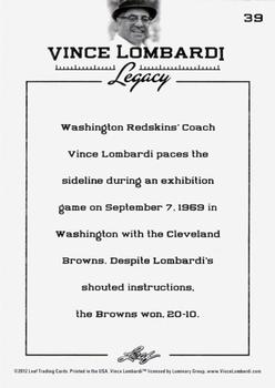 2012 Leaf Vince Lombardi Legacy #39 Vince Lombardi Back