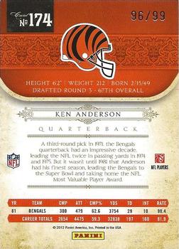 2011 Playoff National Treasures #174 Ken Anderson Back