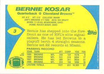 1989 Topps American/UK #3 Bernie Kosar Back