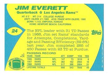 1989 Topps American/UK #24 Jim Everett Back