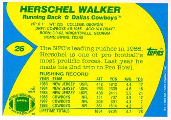 1989 Topps American/UK #26 Herschel Walker Back