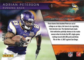 2011 Donruss Elite - Legends of the Fall Gold #1 Adrian Peterson Back