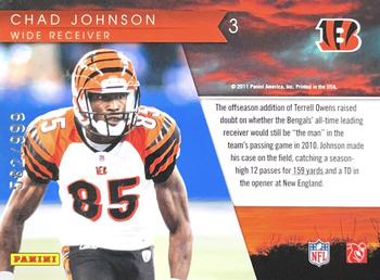 2011 Donruss Elite - Legends of the Fall Gold #3 Chad Johnson Back