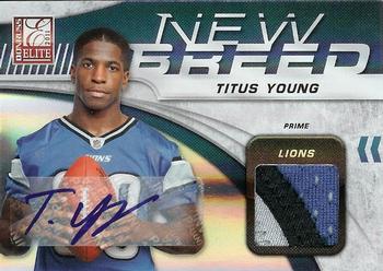 2011 Donruss Elite - New Breed Jersey Autographs Prime #32 Titus Young Front