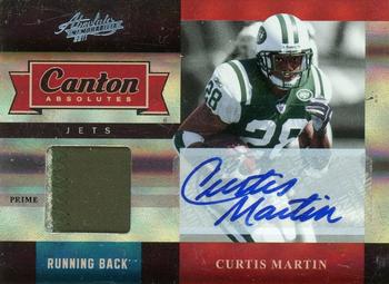 2011 Panini Absolute Memorabilia - Canton Absolutes Materials Autographs Spectrum Prime #16 Curtis Martin Front