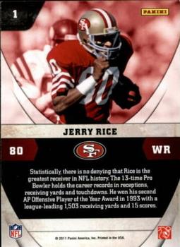 2011 Panini Absolute Memorabilia - NFL Icons #1 Jerry Rice Back