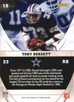 2011 Panini Absolute Memorabilia - NFL Icons #15 Tony Dorsett Back