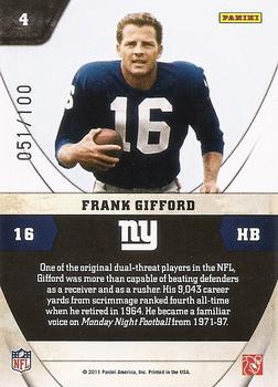 2011 Panini Absolute Memorabilia - NFL Icons Spectrum #4 Frank Gifford Back