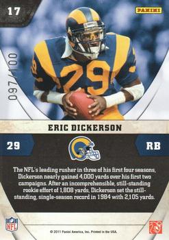 2011 Panini Absolute Memorabilia - NFL Icons Spectrum #17 Eric Dickerson Back