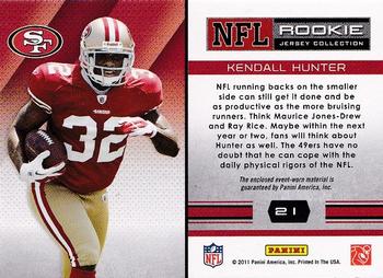 2011 Panini Absolute Memorabilia - Rookie Jersey Collection #21 Kendall Hunter Back