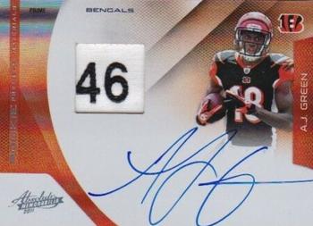 2011 Panini Absolute Memorabilia - Rookie Premiere Materials Autographs Laundry Tag #203 A.J. Green Front