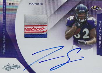 2011 Panini Absolute Memorabilia - Rookie Premiere Materials Autographs Laundry Tag #206 Torrey Smith Front