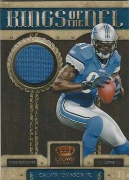 2011 Panini Crown Royale - Kings of the NFL Materials #6 Calvin Johnson Jr. Front