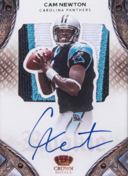 2011 Panini Crown Royale - Rookie Die Cut Material Autographs Green #228 Cam Newton Front