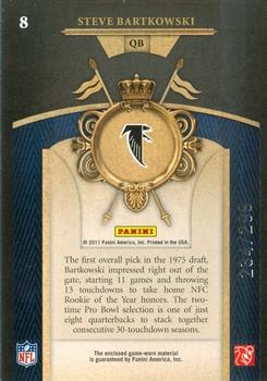 2011 Panini Crown Royale - Royalty Materials #8 Steve Bartkowski Back