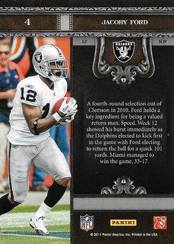 2011 Panini Crown Royale - The Zone #4 Jacoby Ford Back