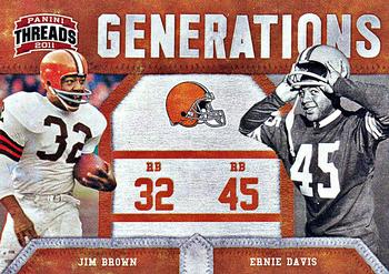 2011 Panini Threads - Generations #2 Jim Brown / Ernie Davis Front
