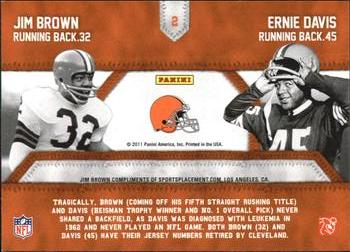 2011 Panini Threads - Generations #2 Jim Brown / Ernie Davis Back