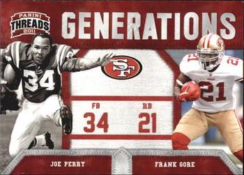 2011 Panini Threads - Generations #4 Joe Perry / Frank Gore Front