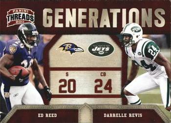 2011 Panini Threads - Generations #9 Ed Reed / Darrelle Revis Front