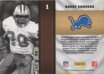2011 Panini Threads - Heritage Collection #1 Barry Sanders Back