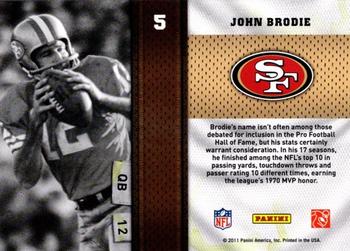 2011 Panini Threads - Heritage Collection #5 John Brodie Back