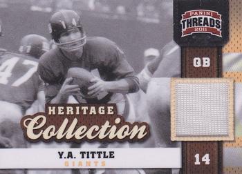 2011 Panini Threads - Heritage Collection Materials #14 Y.A. Tittle Front