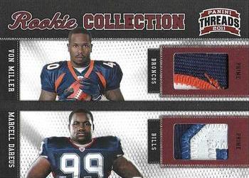 2011 Panini Threads - Rookie Collection Materials Combo Prime #15 Von Miller / Marcell Dareus Front