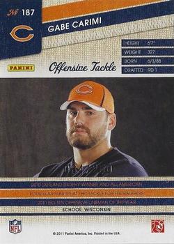 2011 Panini Threads - Silver #187 Gabe Carimi Back