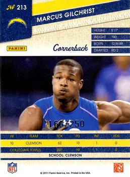 2011 Panini Threads - Silver #213 Marcus Gilchrist Back