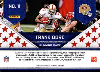 2011 Panini Threads - Star Factor #11 Frank Gore Back