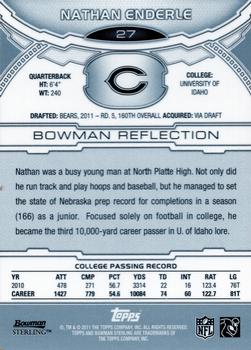 2011 Bowman Sterling - Black Refractors #27 Nathan Enderle Back