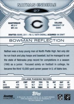 2011 Bowman Sterling - Gold Refractors #27 Nathan Enderle Back
