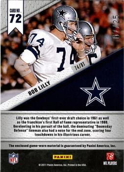 2011 Panini Certified - Fabric of the Game #72 Bob Lilly Back