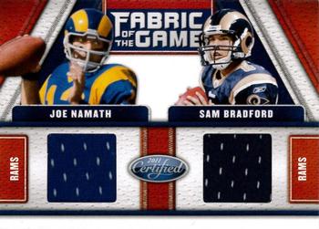 2011 Panini Certified - Fabric of the Game Combos #6 Joe Namath / Sam Bradford Front