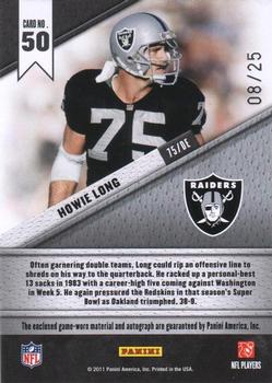 2011 Panini Certified - Fabric of the Game Jersey Number Autographs #50 Howie Long Back