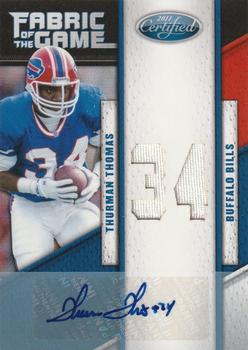 2011 Panini Certified - Fabric of the Game Jersey Number Autographs #62 Thurman Thomas Front